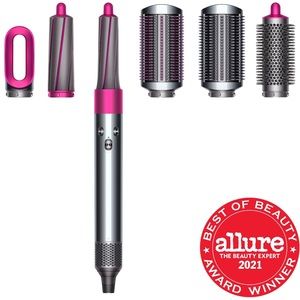 Dyson Airwrap Styler in Pink & Gray with 2 Long Barrel Attachments